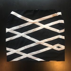 F21 Bandage Mini Skirt • Black/White • M